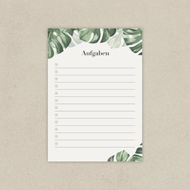 TEMONTO To-Do List Set of 3 | 50 Sheets A6 | Tear-off Pad Design Tropical Leaves