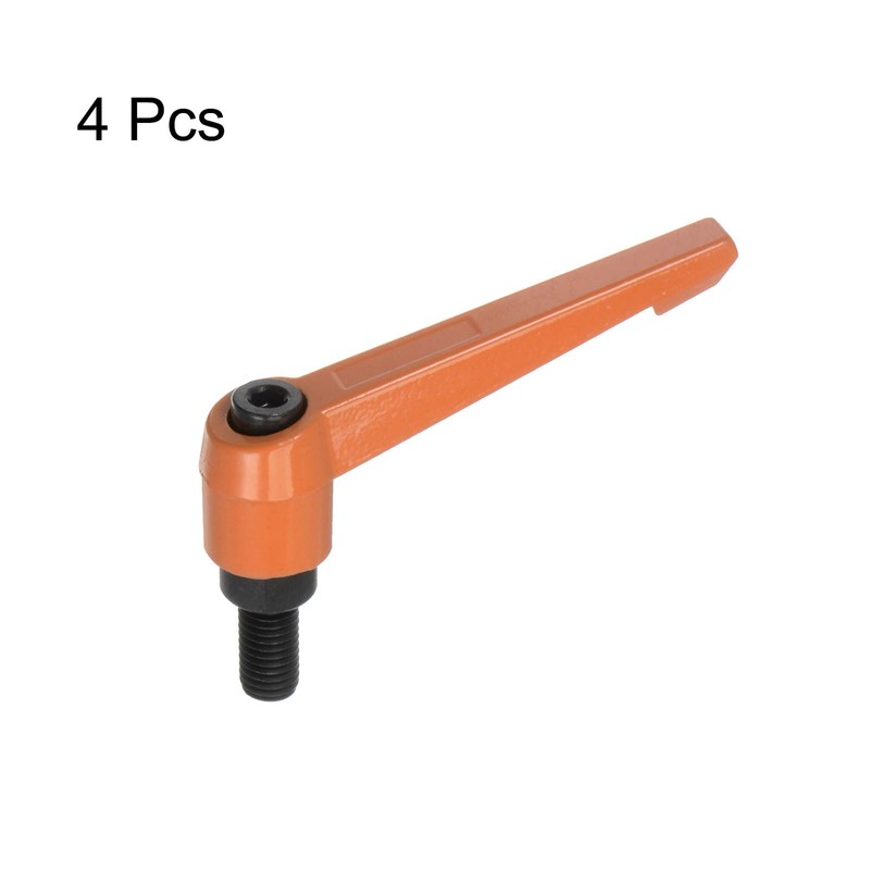 sourcing map 4pcs Adjustable Clamping Lever Handles M10 x 20mm