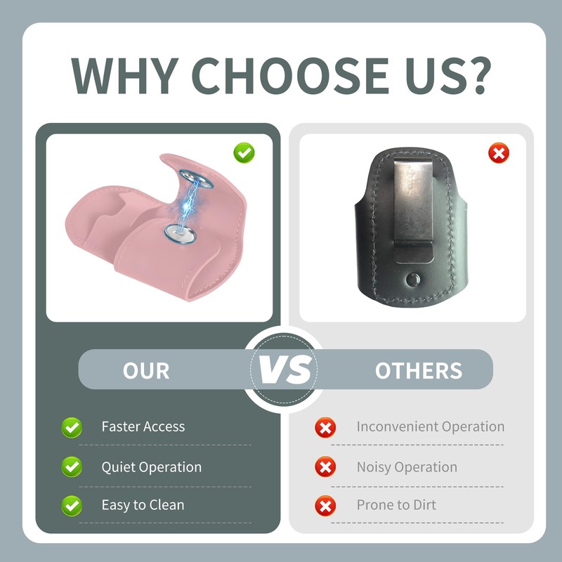 Magnetic Stethoscope Holder Clip 2-Pack (Black & Pink) - Secure