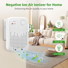 2 Pack Air Ionizer for Home, Negative Ion Generator, Air Purifier Plug In Portable for Room Filterless Mobile Air Ionizer Air Cleaner for Odors Smoke for Home,Office