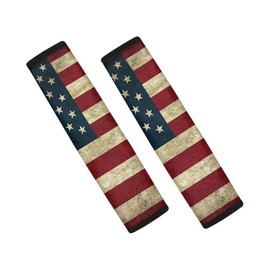Forchrinse Vintage American Flag Pattern 2 Packs Soft Comfort Car Seat Belt Pads Cover for Kids Adults,Protect You Neck and Shoulder from The Seat Belt Rubbing