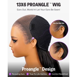 Megalook hair Glueless 13x6 Lace Front Wigs Human Hair Body Wave Pre Plucked Pre Cut 220% Density Ear-To-Ear Frontal Wigs Human Hair Wear and Go Glueless Drawstring Wig 20 Inch