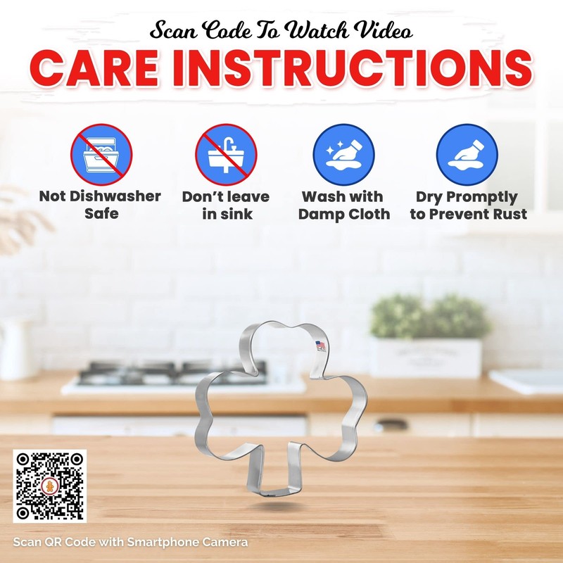 Foose Shamrock Cookie Cutter 5 Inch –Tin Plated Steel Cookie