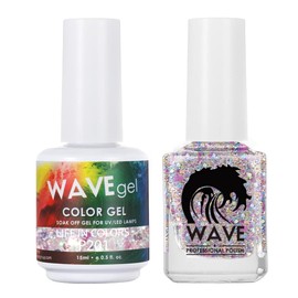WAVEGEL Soak-Off Gel & Nail Lacquer Matching Duo Set - Simplicity Collection - #P201 Life In Colors I 0.5 Oz
