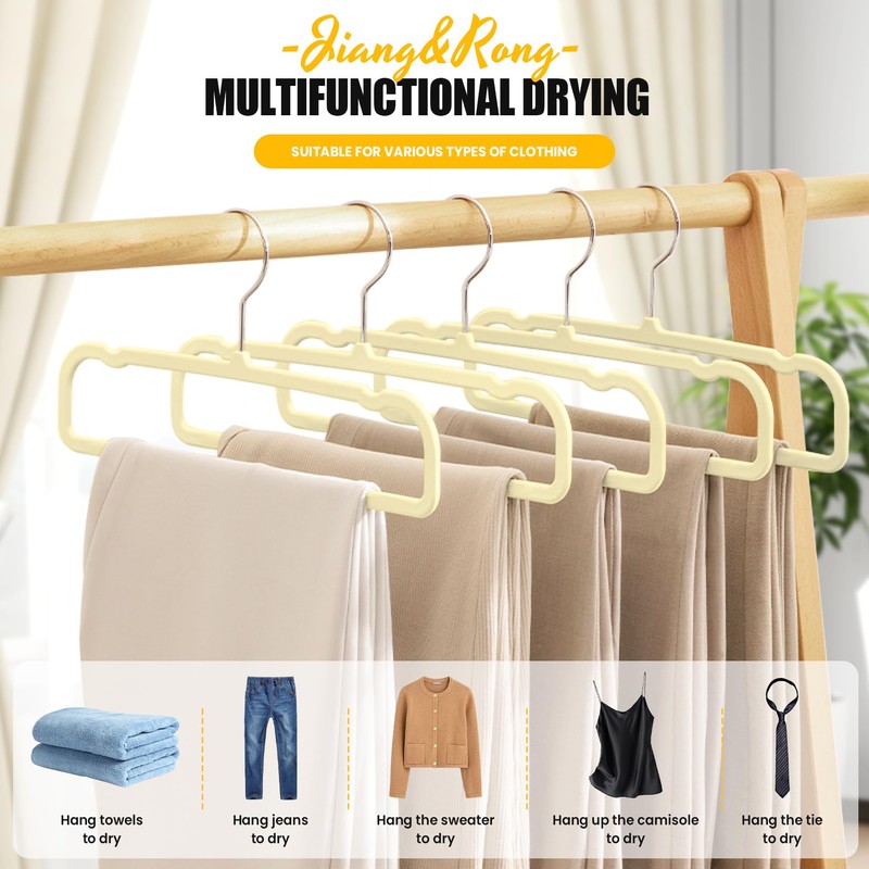 Jiang&Rong 30-Pack Velvet Pants Hangers, Space Saving Slim and Ultra-Thin