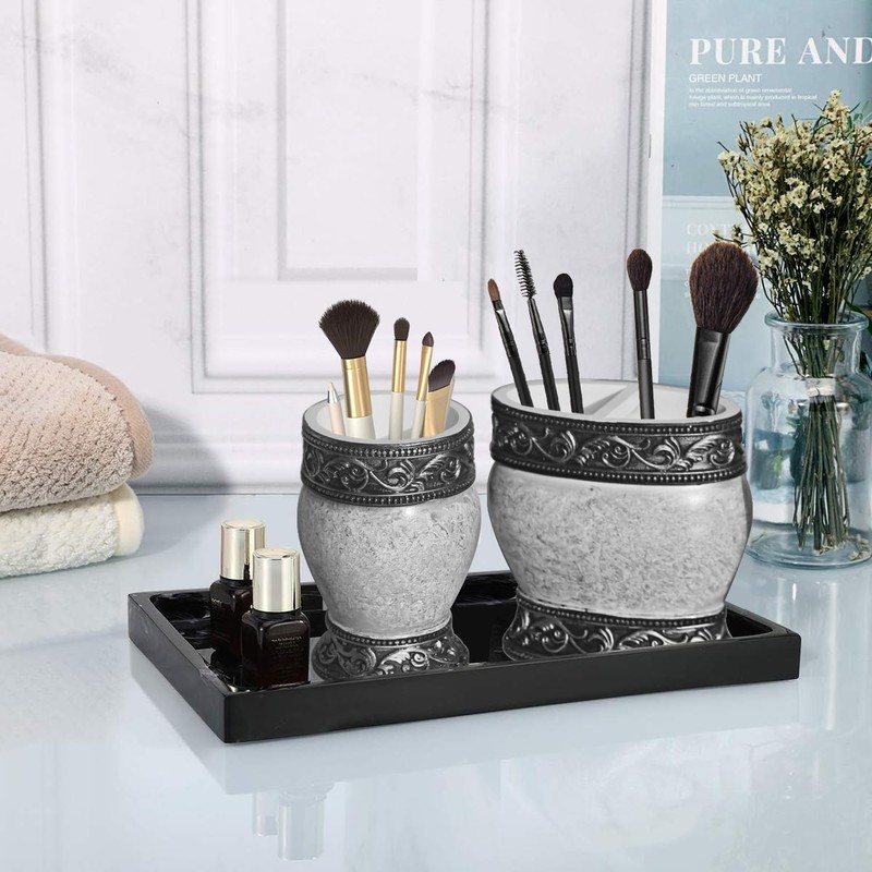 Bathroom Decor Accessories Set,4 PCS Including Soap Dispenser, Toothbrush Holder,