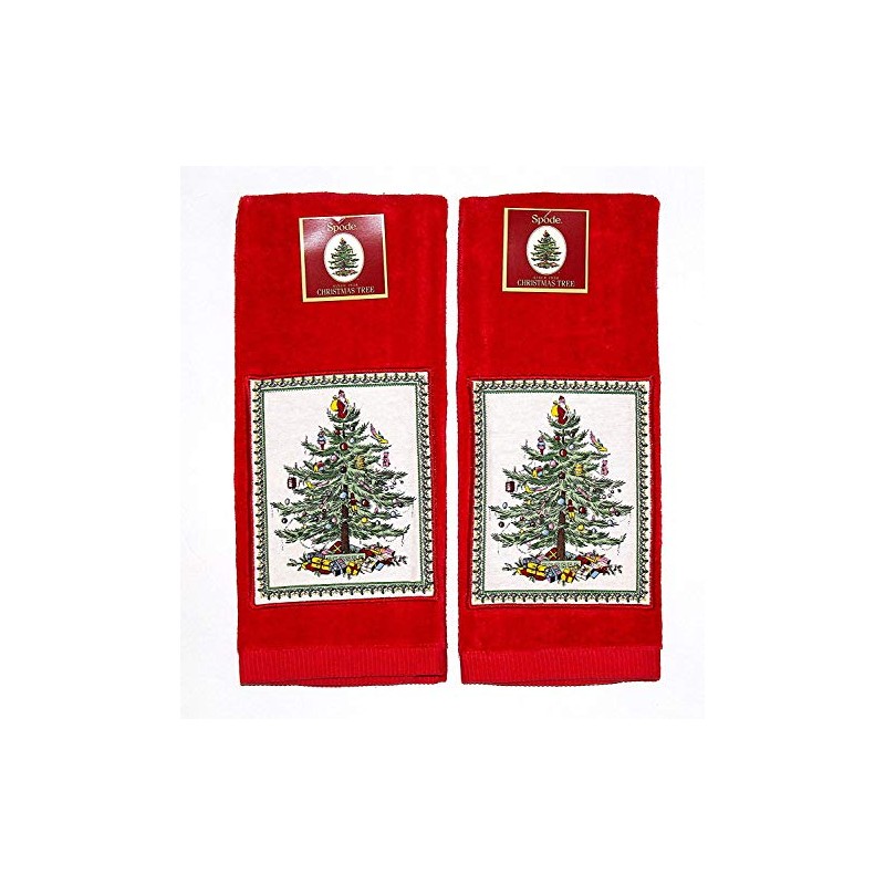 Spode Christmas Tree Kitchen Towel - Set of 2 (Red