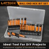 Ball End Hex Head Allen Wrench Drill Bit Set, LATTOOK