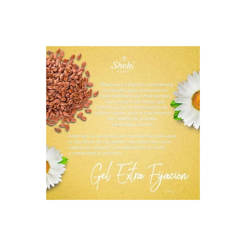 Gel Extra Fijacion Con Semilla De Linaza Shelo Nabel 250ml