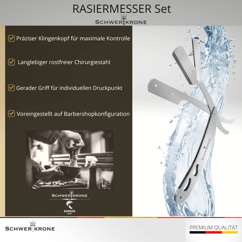 Schwertkrone Razor, Stainless Steel + 100 Half Derby Interchangeable Blades