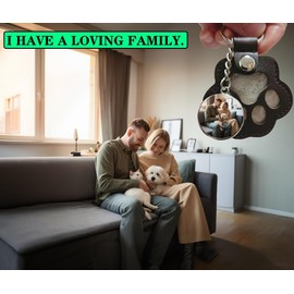 SSJkeji Dog Hair Collector Keyring with Press Stud - Leather Pet Hair Storage Pendant as Pet Memory Box Fur Keepsake Hanging Paw Design (Black+Brown)