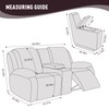 KinCam Loveseat Recliner Covers with Middle Console Slipcover, Recliner Sofa