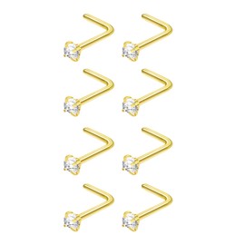 DAILI Gold Nose Studs for Women 2mm