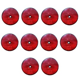 ZEACCT Pack of 10 Rear Reflectors, Cat's Eye Reflectors, Screw-On Round Reflectors, Safety Reflector for Trailers, Round Side Reflectors for Caravans/RV/Trucks/Trailers
