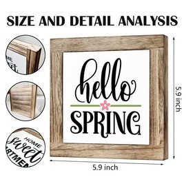 Spring Decor, Wooden Box Signs for Home Decor, Hello Spring Sign, Welcome Sign, Rustic Front Door Decor, Spring Wooden Hanging Sign Porch Decor, Spring Door Hanger, Spring Home Decor