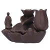 Incense Burner Red Porcelain Dragonfly Shape Backflow Smoke Waterfall Sandalwood