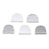 MAMIMAKA Newborn Baby Caps and Mittens Set 5pcs Cotton Hats+Soft