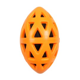 EBI Crack Me Up Toy - Rugby Toy for Pulling, L 19 x 10.5 x 10.5 cm, Orange, Stimulates Chewing and Biting, Prevents Plaque and Tartar, Durable Rubber Toy with Crinkle Paper