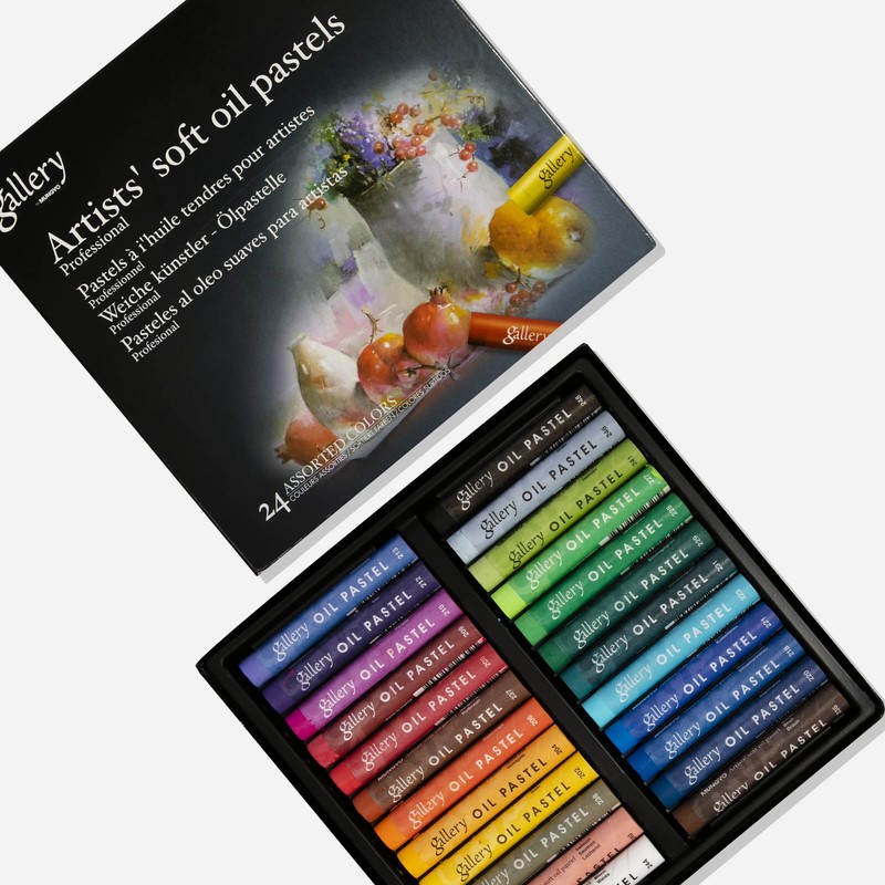 MUNGYO Gallery Artists' Soft Oil Pastels, 24 Assorted Colors -