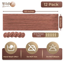 12 Pack Luxury Cheesecloth 120" x 35" Table Runner Dusty Rose Wedding Holiday Event Party Bridal Baby Shower Vintage Farmhouse Perfect Table Decoration DIY Crafts