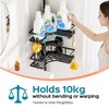 Shower Caddy Tension Pole: 4-Tier Adjustable Corner Organizer Black