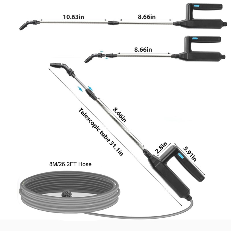 Battery Powered Sprayer Wand,Electric Plant Sprayer Telescopic Watering Wand with