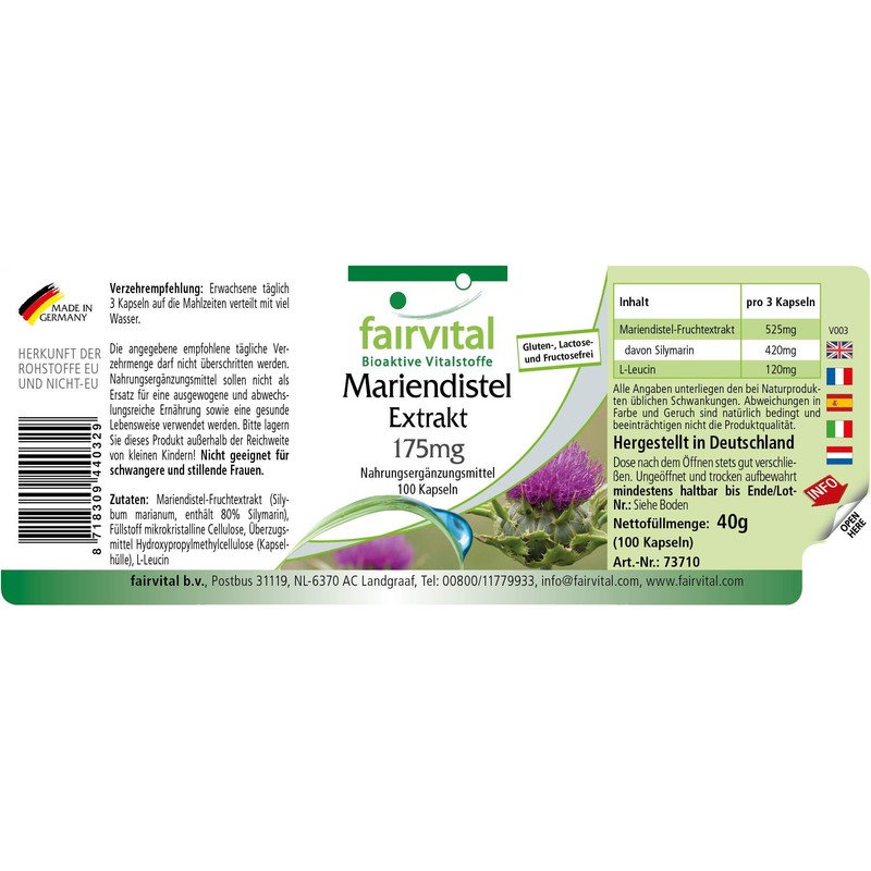Standardized Milk Thistle Extract, Natural, Vegan, 80% Silymarin (420mg, 100