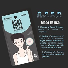 Republic Cosmetics Skin Care Acne pimple patch para hombre 36 pzas