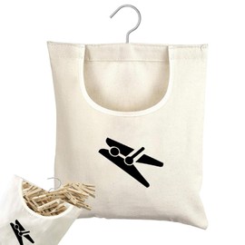 Dilightnews Clothes Peg Bag, Peg Bag for Clothes Pegs, Clothes Pegs Bag, for up to 100 Clothespins, Clothes Peg Holder with Hanging Hook for Home Use