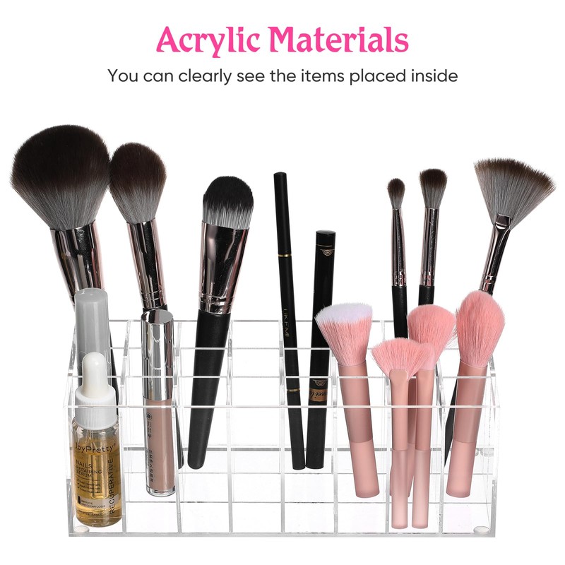 Baluue Lipstick Organizer, Home Lipstick Display Container, -Grid Acrylic Lipstick