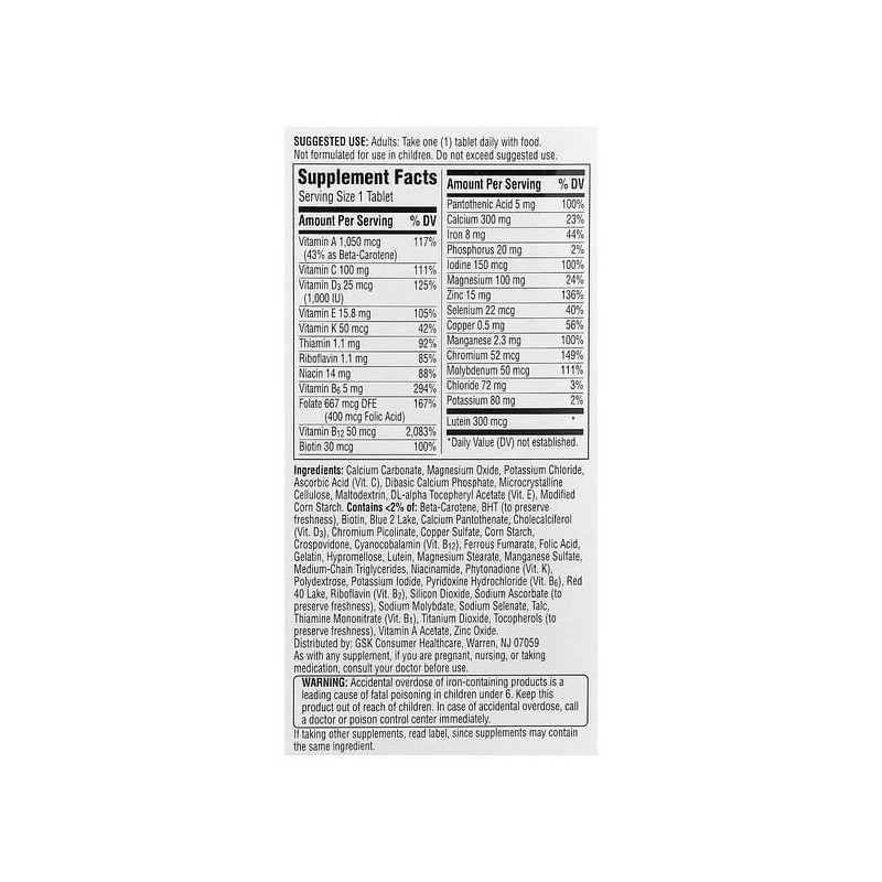 Centrum Silver Multivitamin for Women Aged 50 and Over, 100