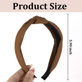 GAFATORY 4Pcs Knotted Leopard Headbands Fashion Top Knot Headbands for Women Boho Cheetah Print Headband Non-Slip Wide Padded Headband