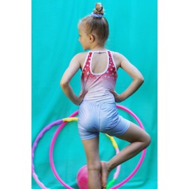 Zaclotre Gymnastics Leotards for Girls Sleeveless Toddler Activewear Leotard Dance Outfits with Shorts American Flag 3-4Y