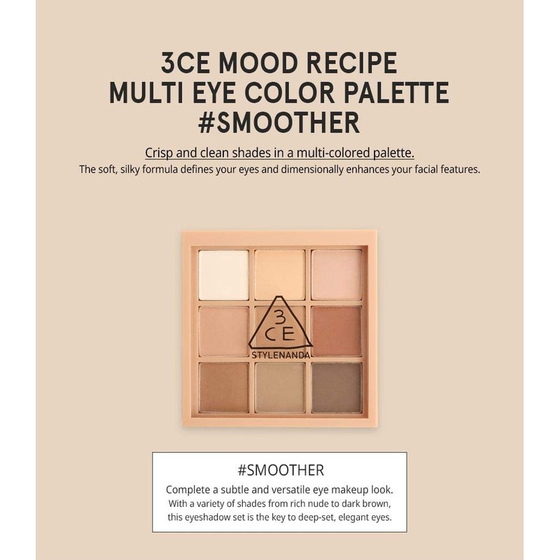 [3CE] 3CE MOOD RECIPE MULTI EYE COLOR PALETTE #SMOOTHER 8.0g