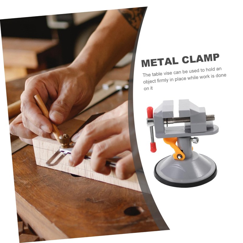 Operitacx 2pcs Table Vise with Suction Cup Rotating Workbench Clamp