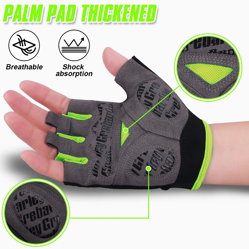 Grebarley Cycling Gloves, Non-Slip and Shock-Absorbing Mountain Bike Gloves, Suitable