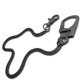 Wallet Chain, Pocket Chain for Men, Long Key Chain with Double Locking Mechanism, Heavy Duty Biker Wallet Chain, 64cm Muscle Carabiner Chain, Stainless Steel