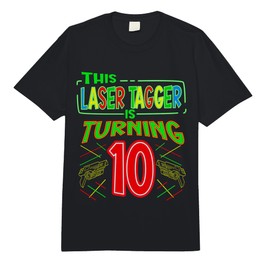 This Laser Tagger is Turning 10 Years Old Laser Tag Birthday Comfort Colors Adult Heavyweight T-Shirt
