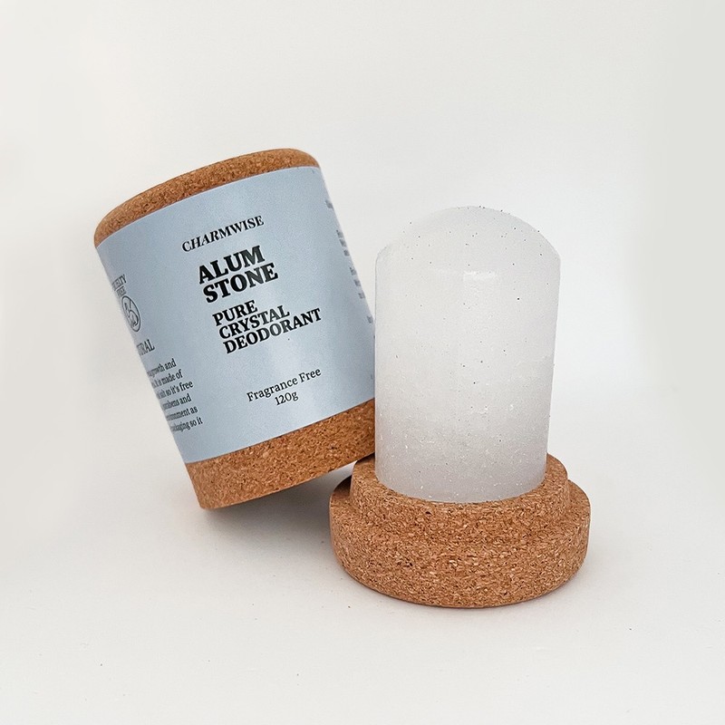 Charmwise Alum Stone Alum Block Natural Deodorant 120grams/20grams Biodegradable Plant
