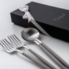 Cutipol GOA Warm Gray/Matte Silver Dessert (2 Forks and Spoons)
