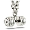 Men's Stainless Steel Stack Plate Dumbbell on Linked Chain Necklace-Phil