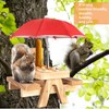 Squirrel Picnic Table Feeder Replacement Mini Umbrella for Outside (Bright-Red)