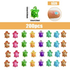 100 Pieces Tiny Turtles for Crafts Luminous Mini Resin Turtles Dollhouse Miniatures Mini Animals for Fairy Garden Micro Landscaping Decoration