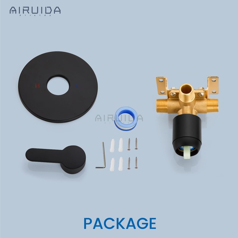Airuida Round Single-Function Shower Handle Valve Trim Kit Shower Valves