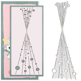 Die Cuts for Card Making, Bubble Metal Cutting Dies for Scrapbooking, Spotty Line Stencil Template Craft Embossing Paper Dies, DIY Art Die Cutting Point Edge Stencils for Photo Album (Silver-1)