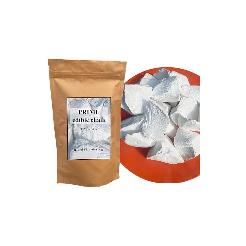 Prime Edible Chalk – Natural Crunchy White Chalk Chunks for