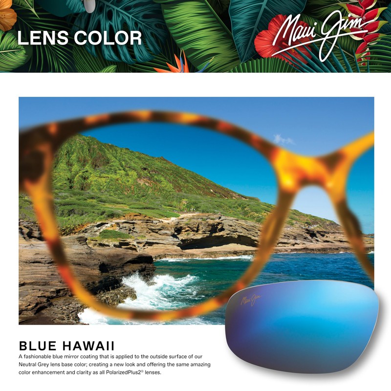 Maui Jim Honua AF Cat Eye Sunglasses, Matte Petrol Blue/Blue