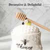 Young's Inc. Ceramic Honey Jar with Wooden Honey Dipper -