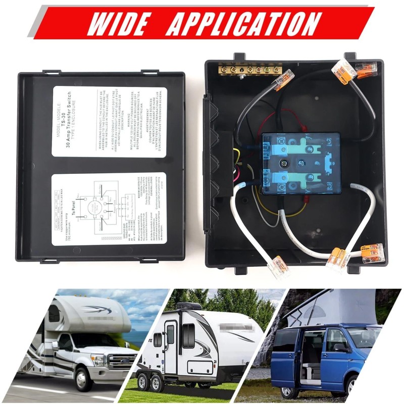 RJSPHH 30 ampere transfer switch for inverters/shore power/generators, 120V