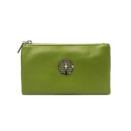 Women's Small Clutch, Cross Body, Shoulder Bag with Wristlet and Long Adjustable Shoulder Strap (Green)